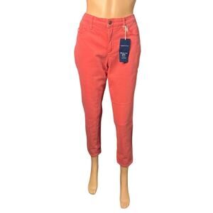 Charter Club Women's Pants 8 Coral Pink Bristol Skinny Leg Ankle Stretch NWT